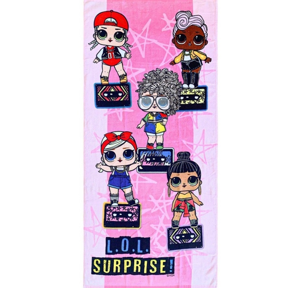 Lol Surprise Beach Towel "New Recordings" Cotton NWT